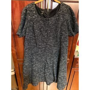 Talbot's Black/White Tweed A-Line Dress Size 14W